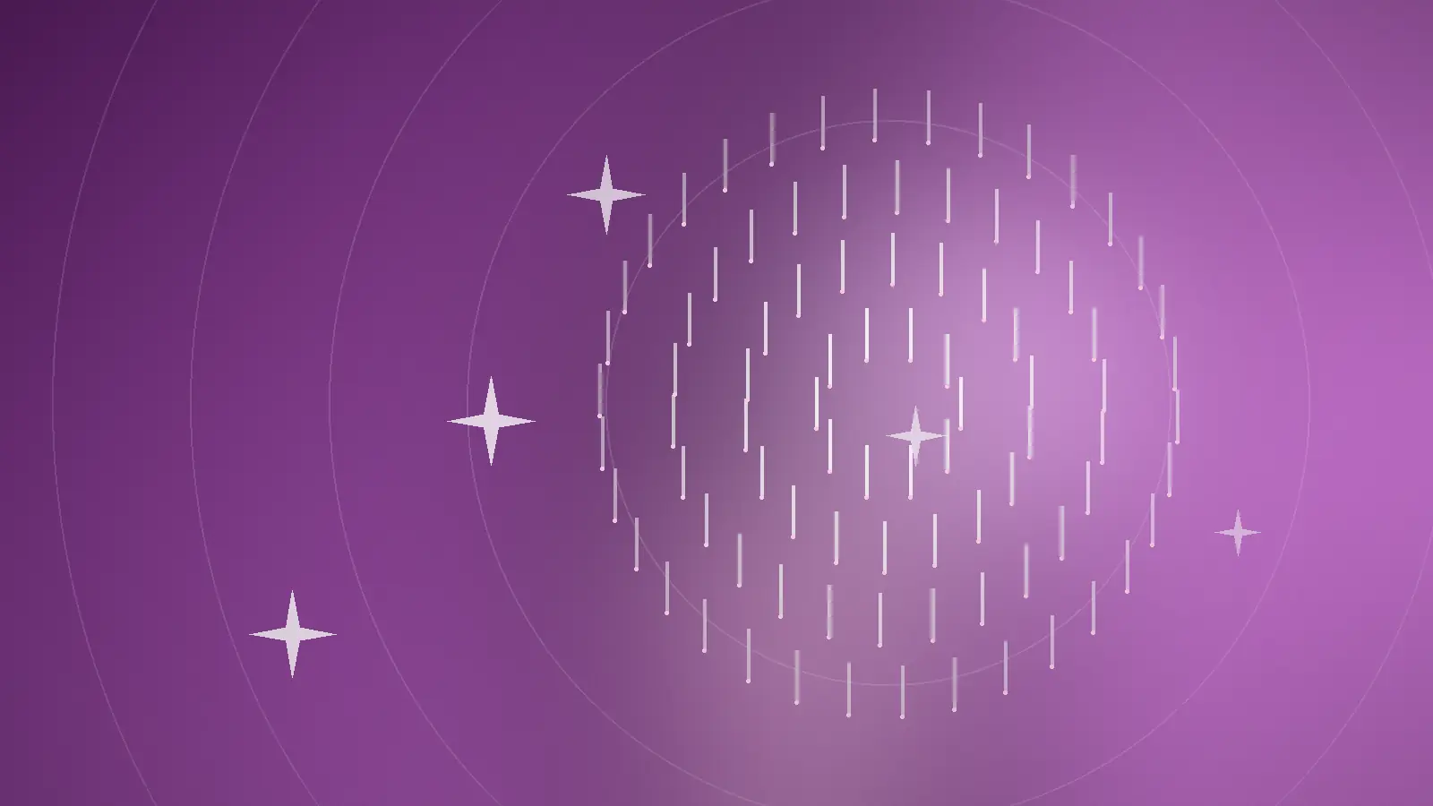 Abstrakt mørk plomme illustrasjon av fine linjer og nålemotiv som symboliserer microneedling, mikrokanaler og kollagenstimulering