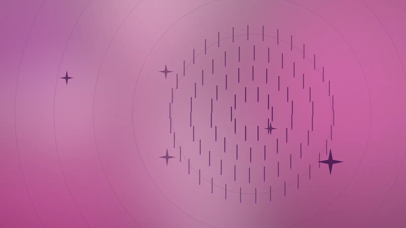 Abstrakt rosa-pink illustrasjon med fine nåler og punkter som symboliserer microneedling, Dermapen og bivirkninger og resultater av behandlingen