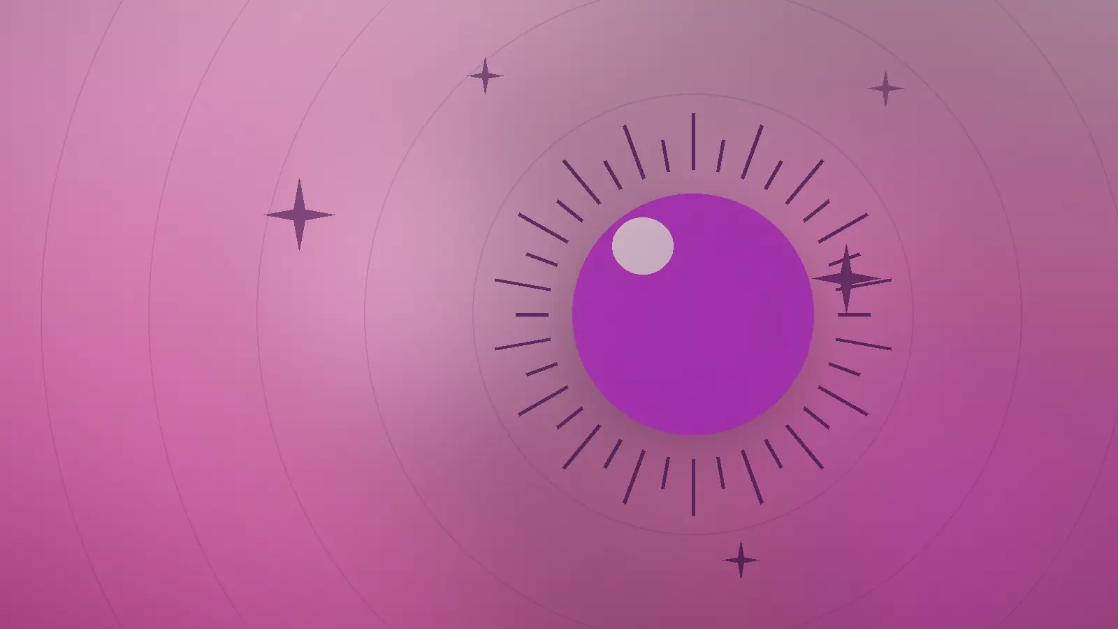 Abstrakt illustrasjon med solstråler i rosa som viser pigmentflekker og soleskader på huden