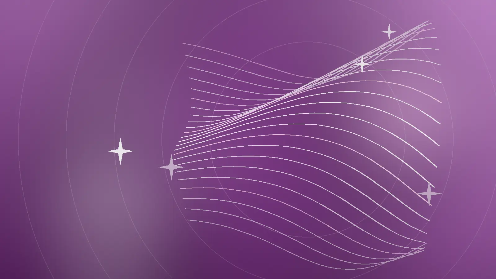 Abstrakt orkidefarget illustrasjon med bølgende hårstrenger som symboliserer volumizing, purifying og repair shampoo